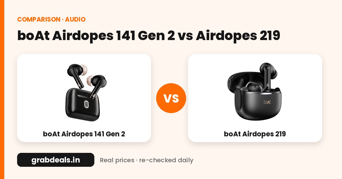 boAt Airdopes 141 Gen 2 vs Airdopes 219: Which Budget boAt Should You Buy? — products compared
